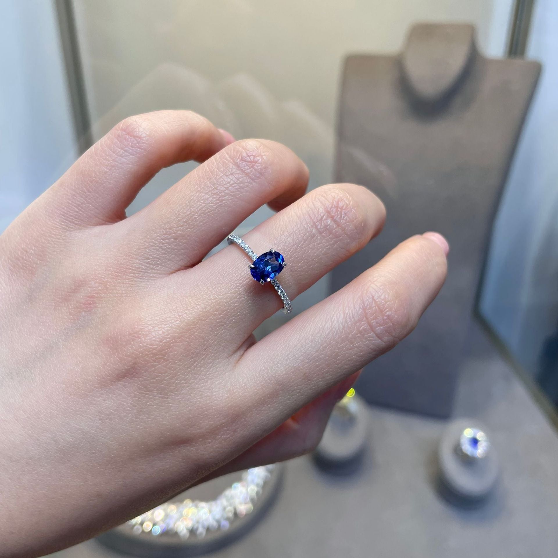 Aurelia Oval-Cut Sapphire Crown Ring