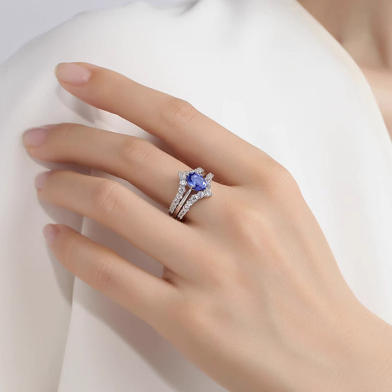 Midnight Grace Sapphire Ring Set