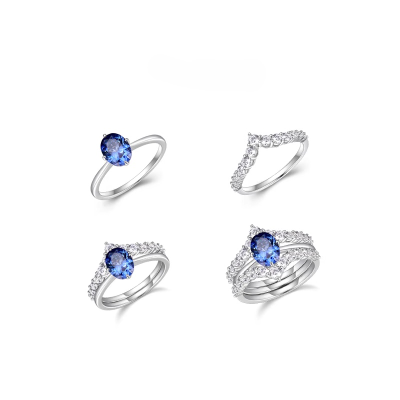 Midnight Grace Sapphire Ring Set