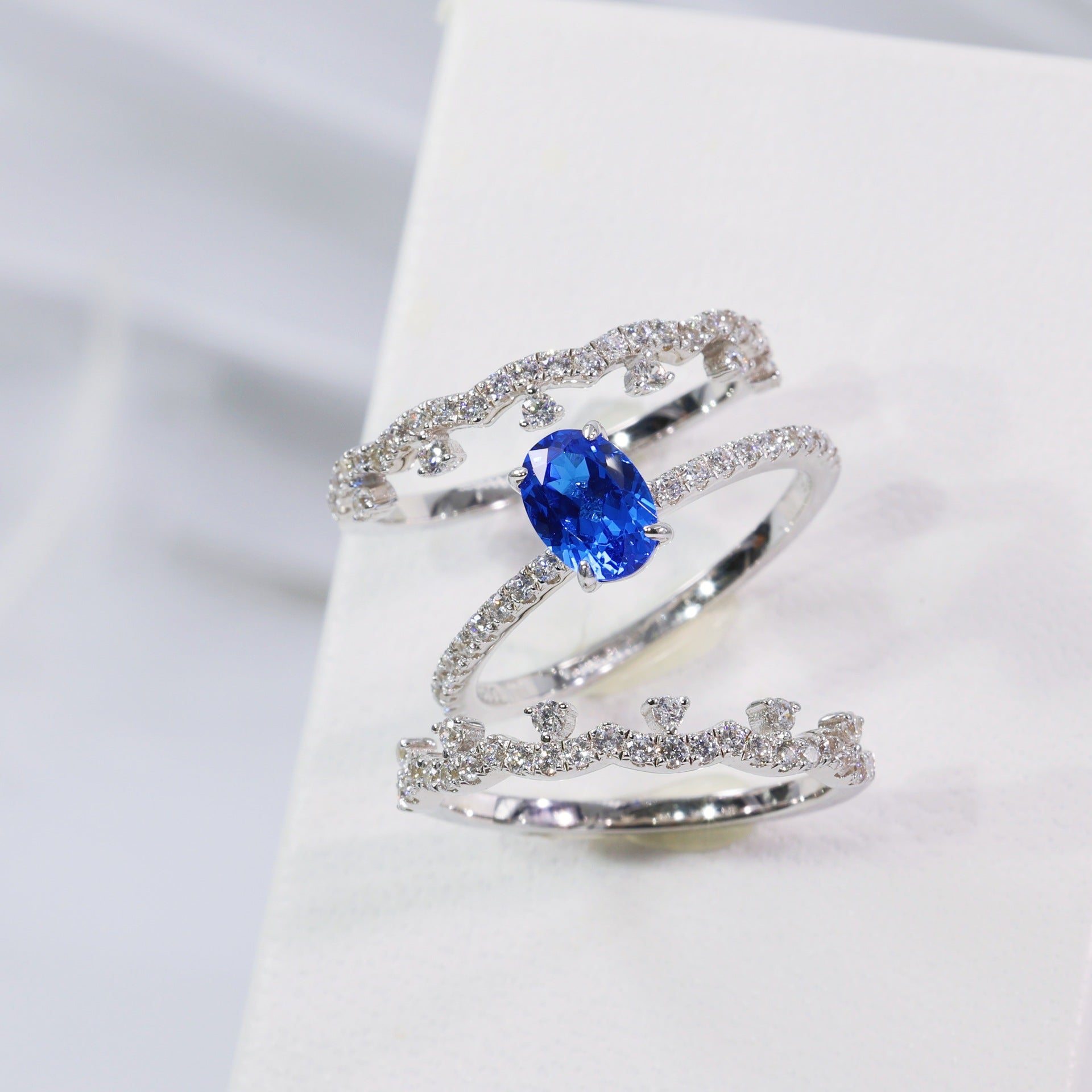 Aurelia Oval-Cut Sapphire Crown Ring