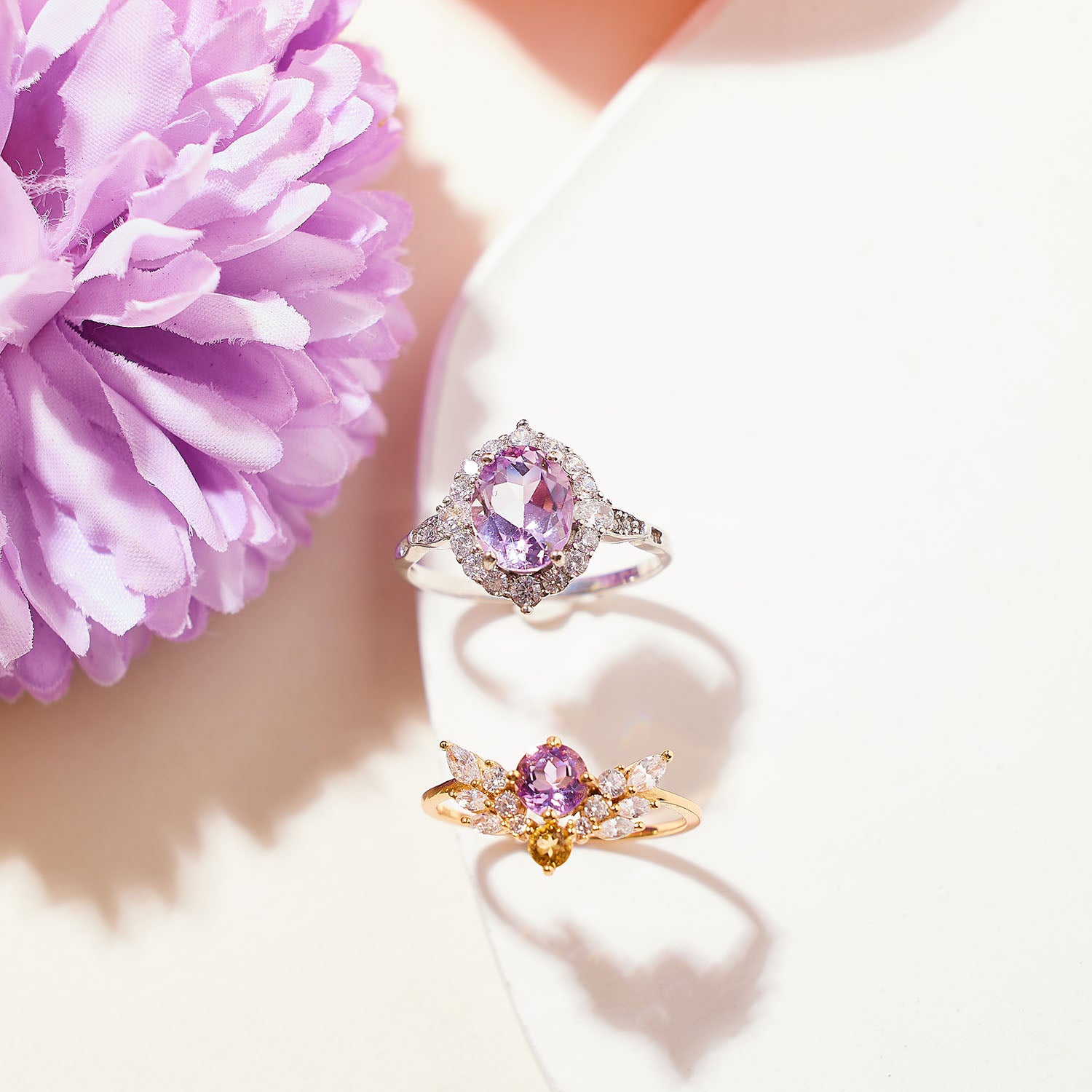 Starlit Whisper Amethyst Ring