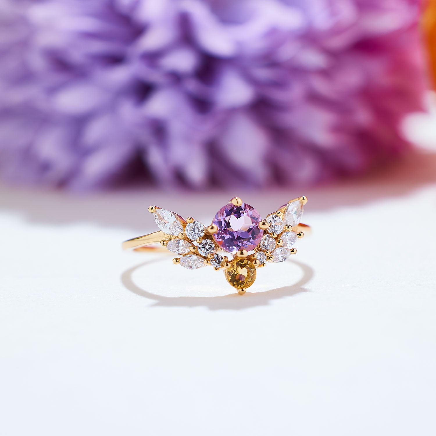 Starlit Whisper Amethyst Ring
