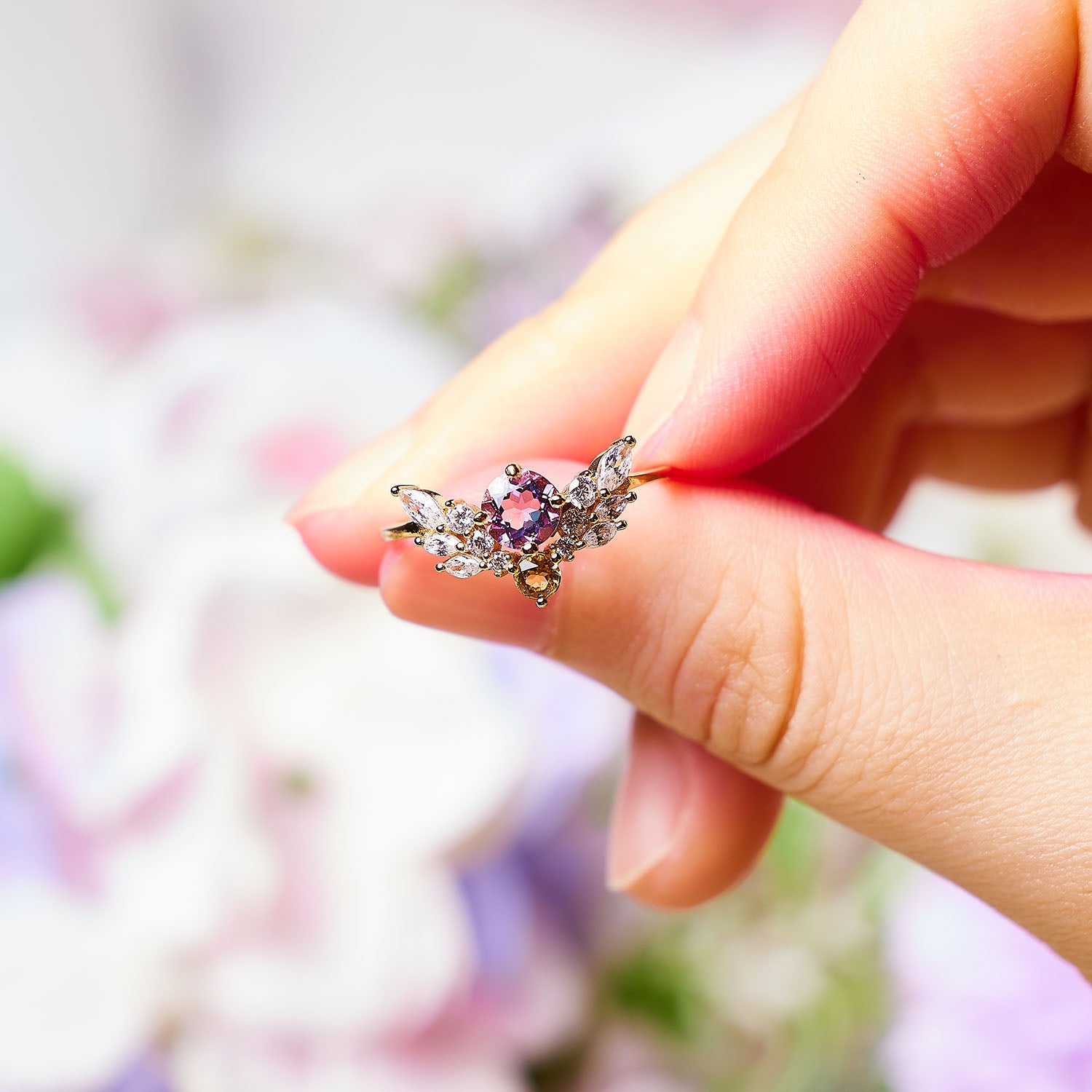 Starlit Whisper Amethyst Ring