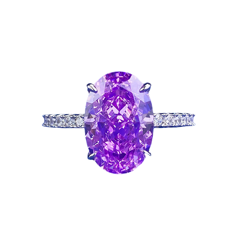 Purple Diamond Ring - Radiant