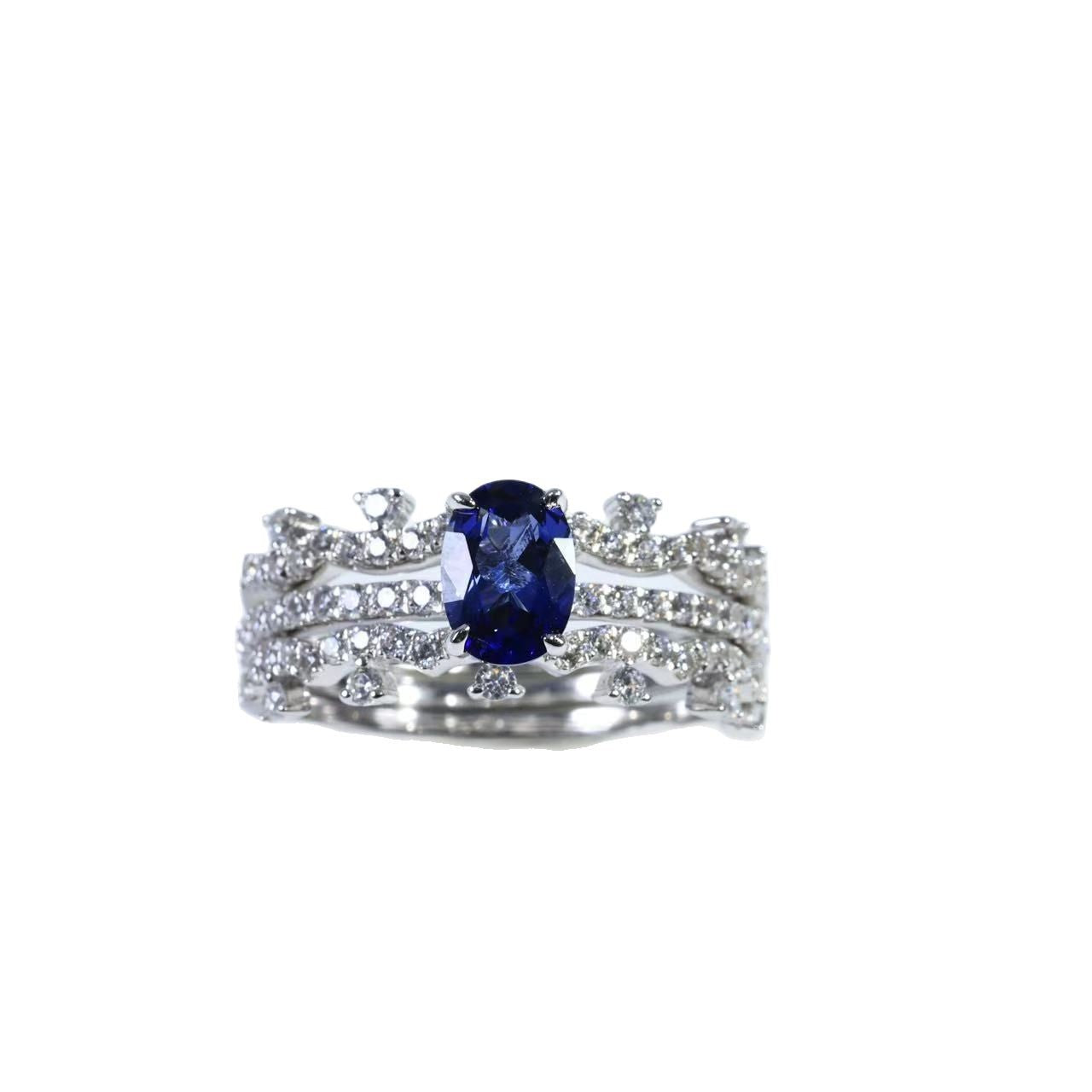 Aurelia Oval-Cut Sapphire Crown Ring