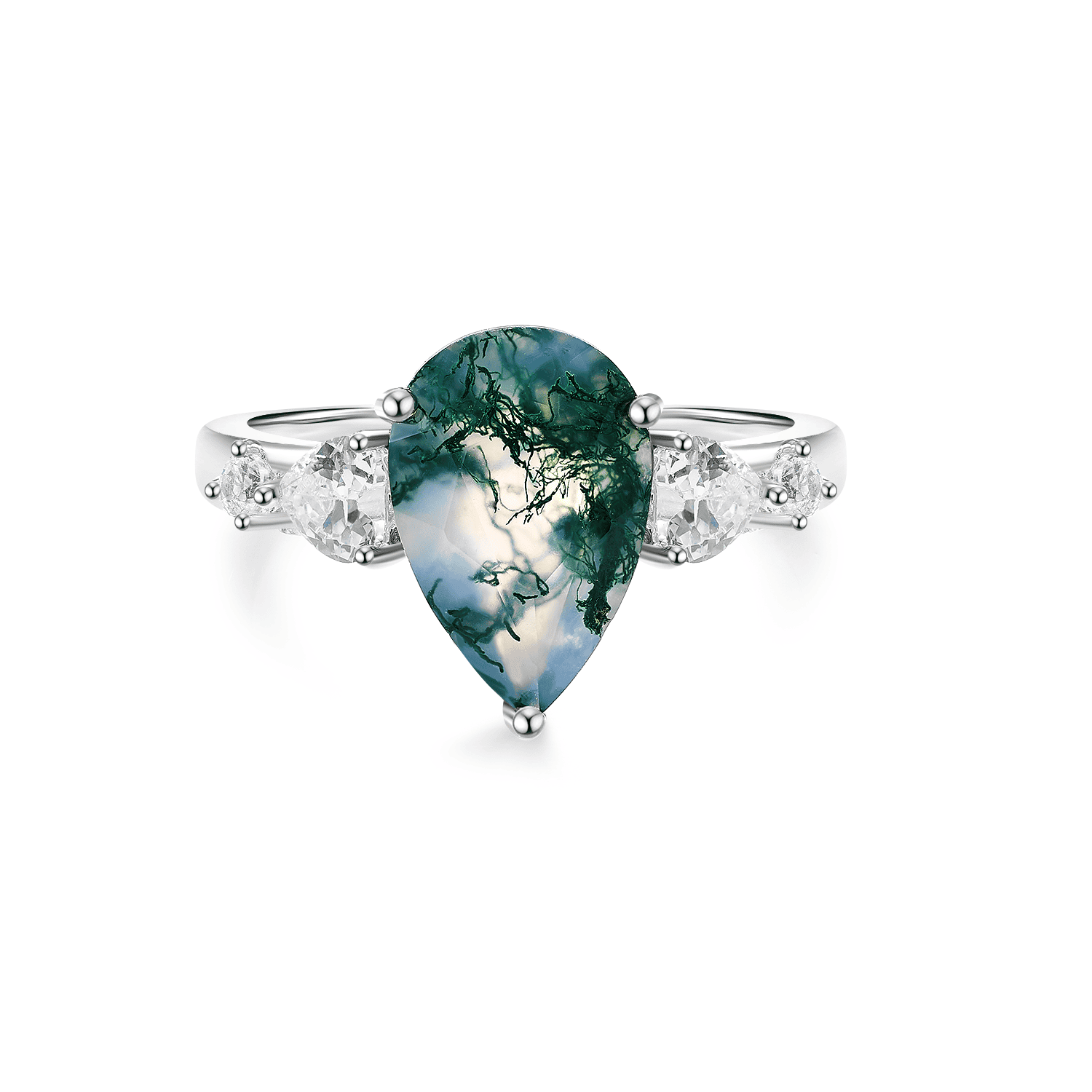 Everglade Moss Agate Ring