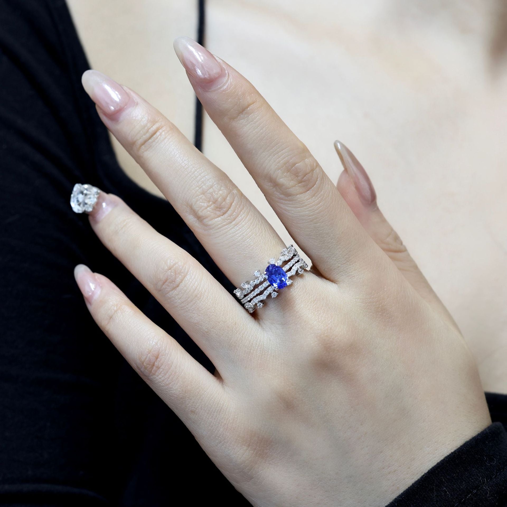 Aurelia Oval-Cut Sapphire Crown Ring