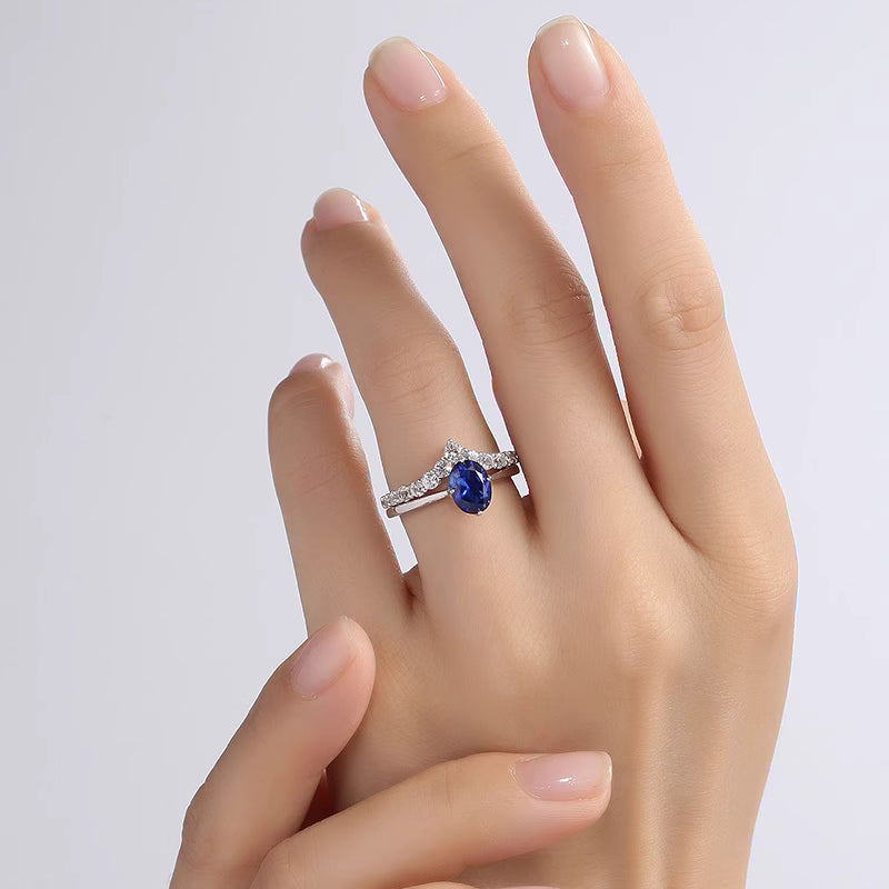 Midnight Grace Sapphire Ring Set