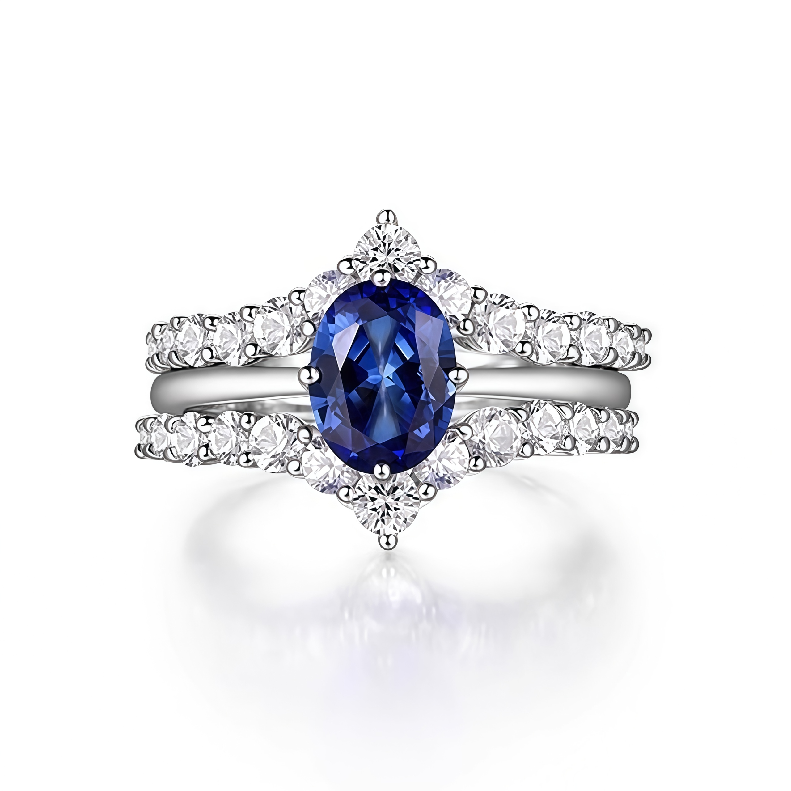 Midnight Grace Sapphire Ring Set