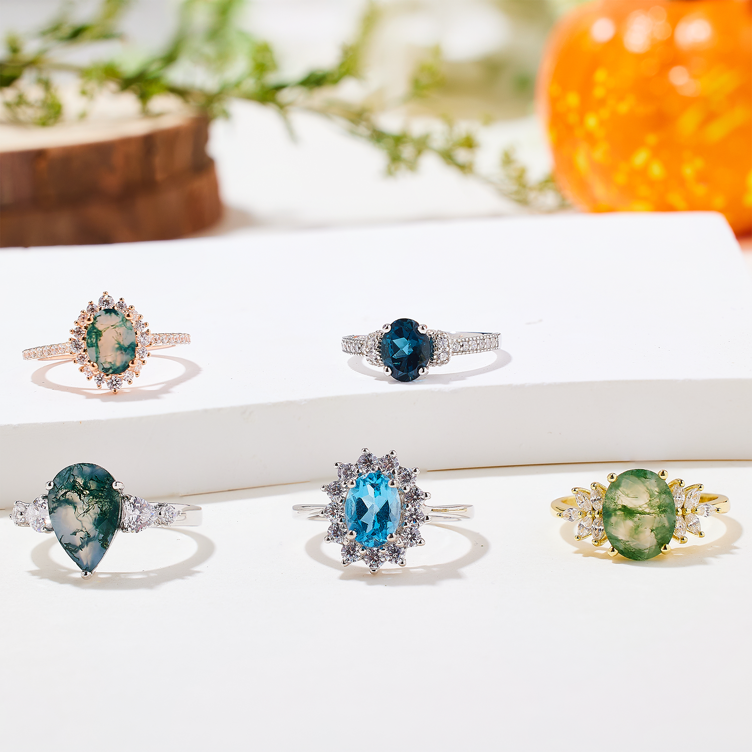 Everglade Moss Agate Ring
