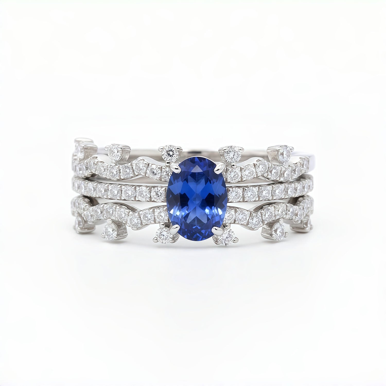 Aurelia Oval-Cut Sapphire Crown Ring