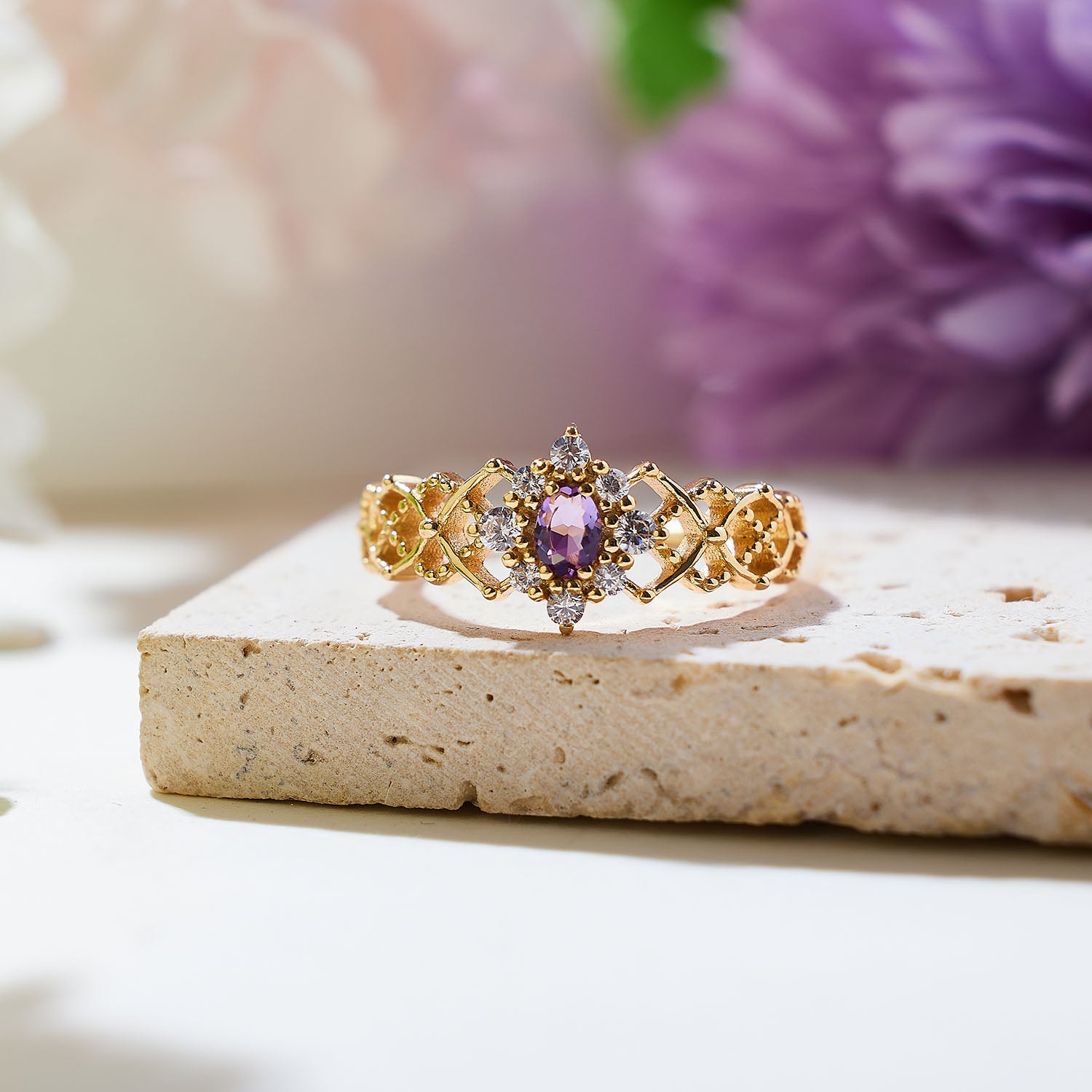 Radiant Dawn Amethyst Ring