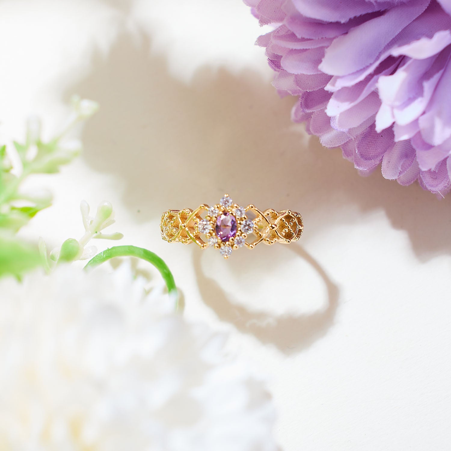 Radiant Dawn Amethyst Ring