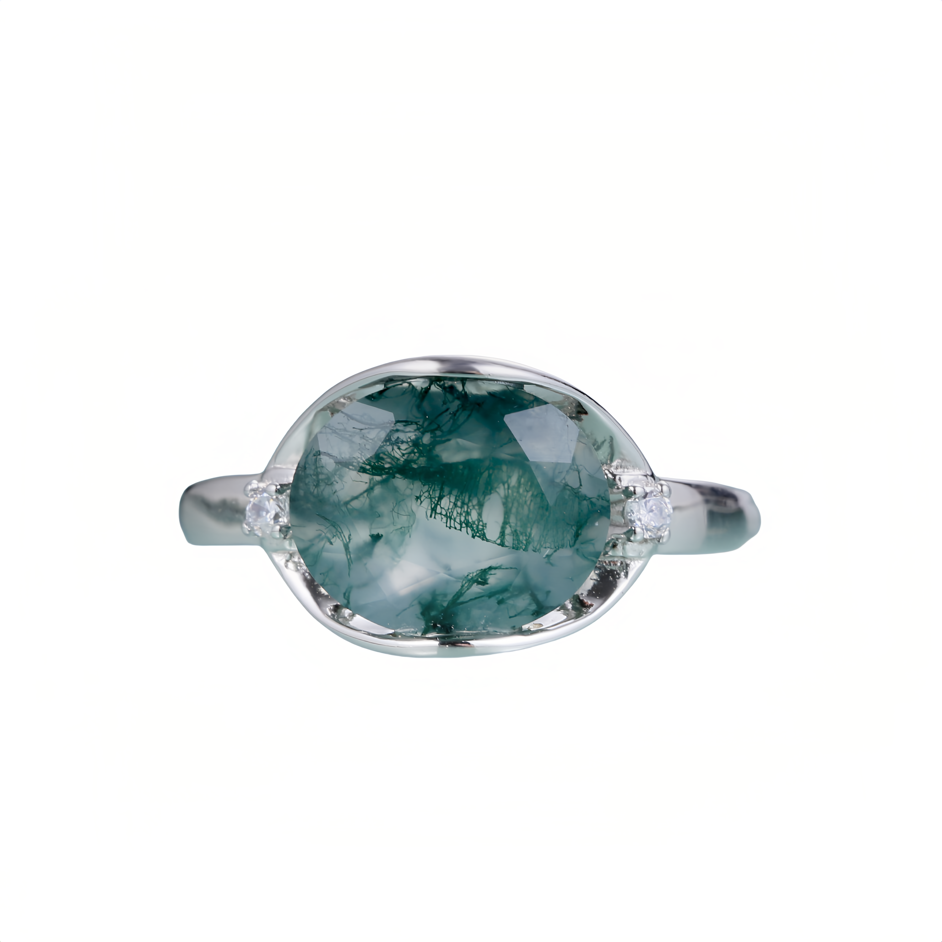 Oasis Moss Agate Ring