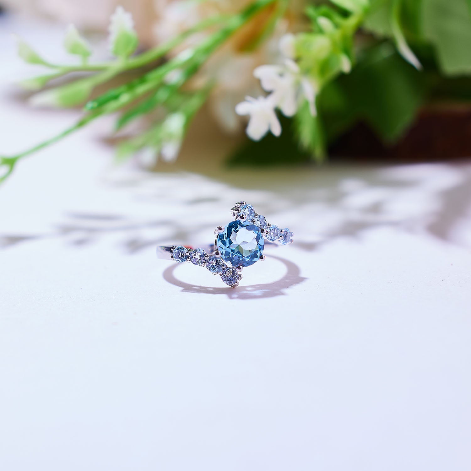 Celestine Topaz Ring