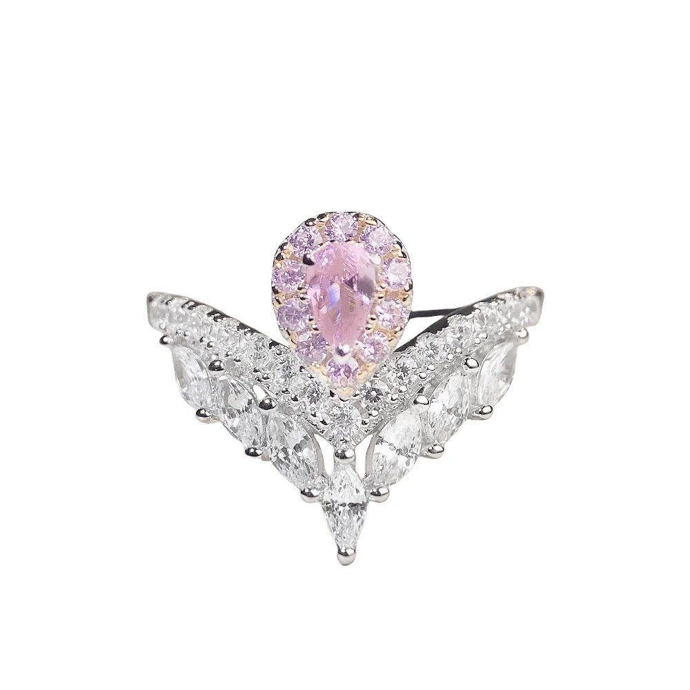 Pear-shaped Pink Diamond Ring