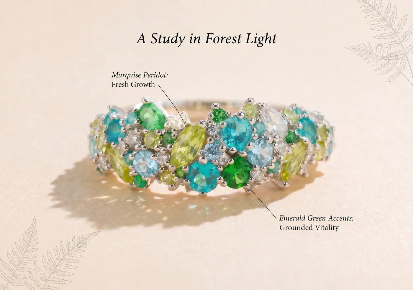 Forest light translated into gemstone form