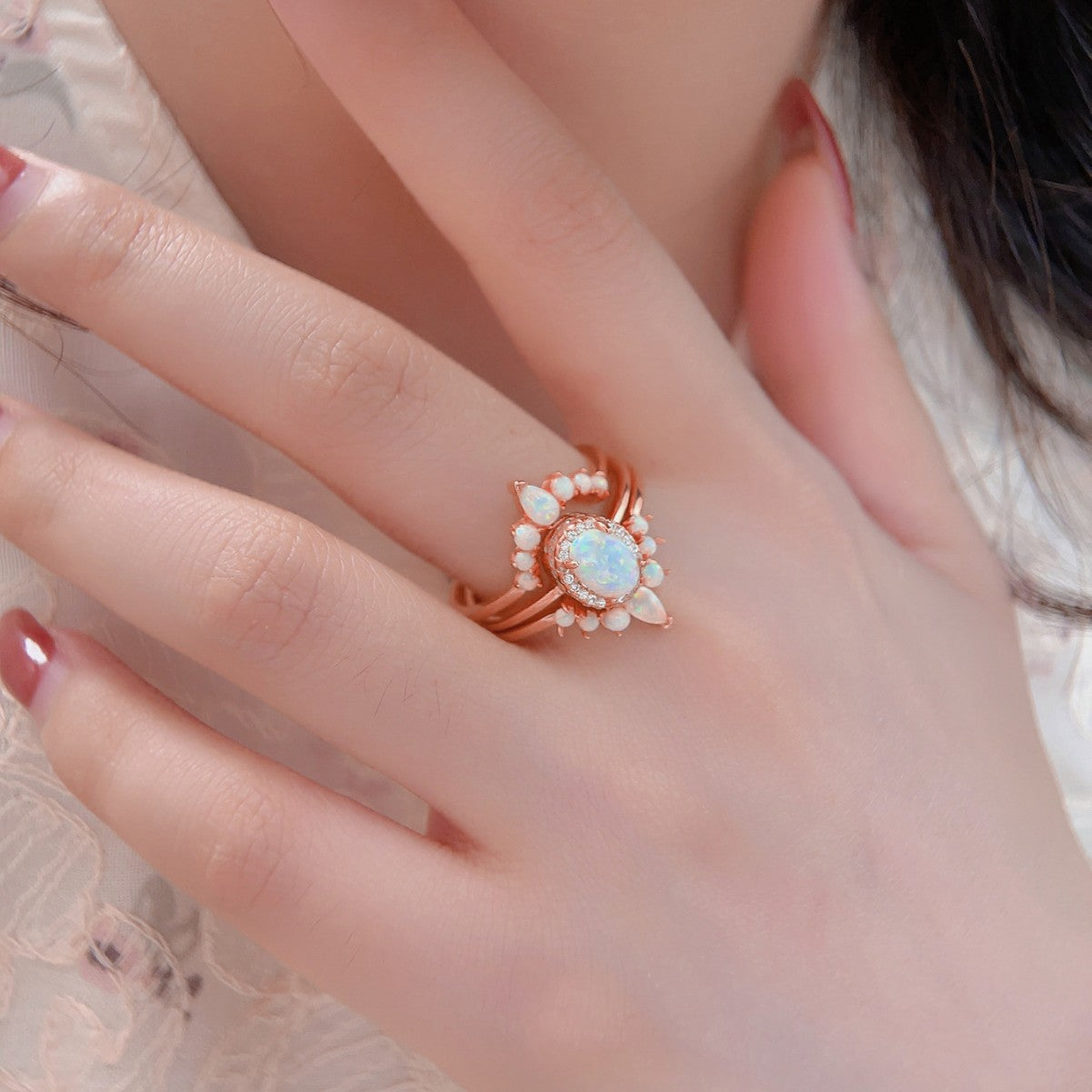 Ophelia Opal Ring Set