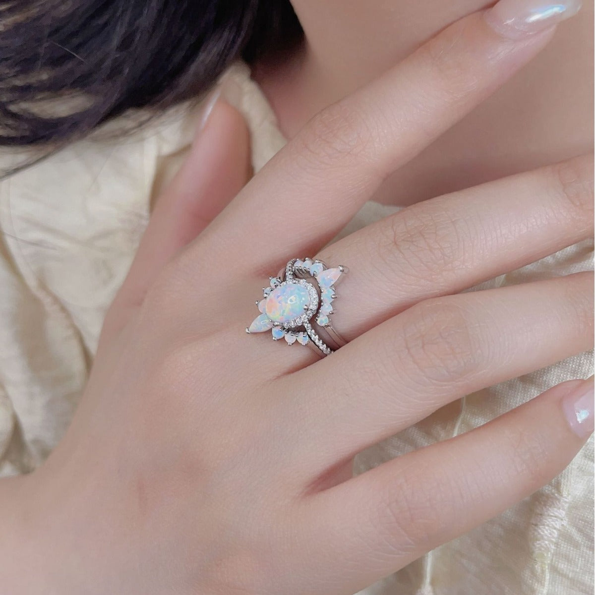 Cressida Opal Ring Set