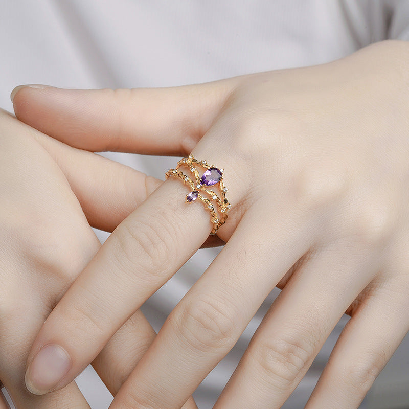 Selvyn Amethyst Ring Set