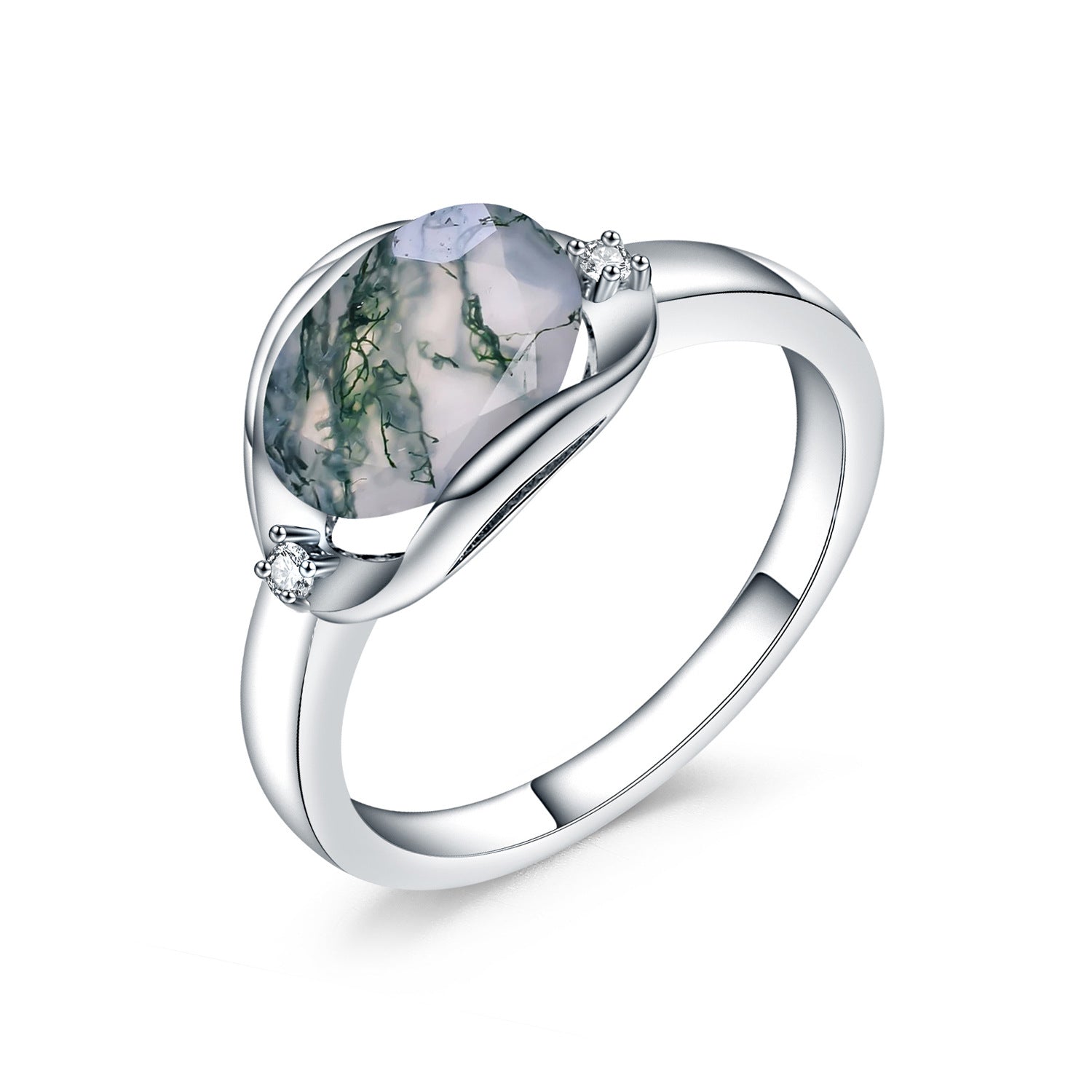 Oasis Moss Agate Ring