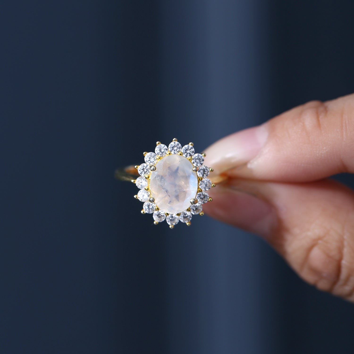 sunflower Moonstone Ring