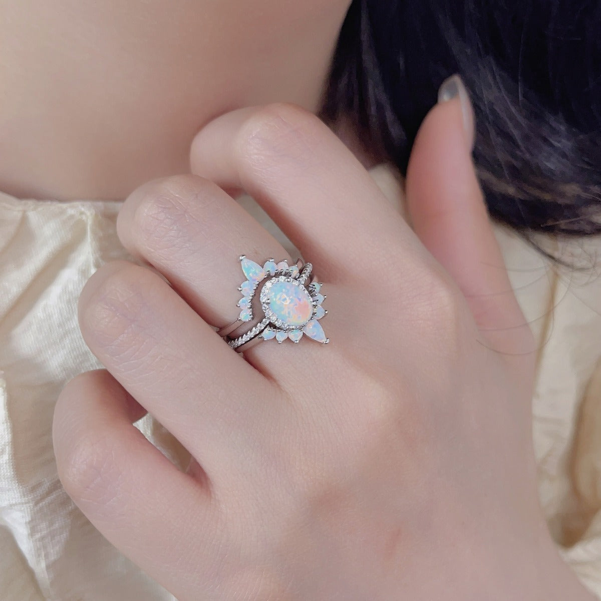 Cressida Opal Ring Set