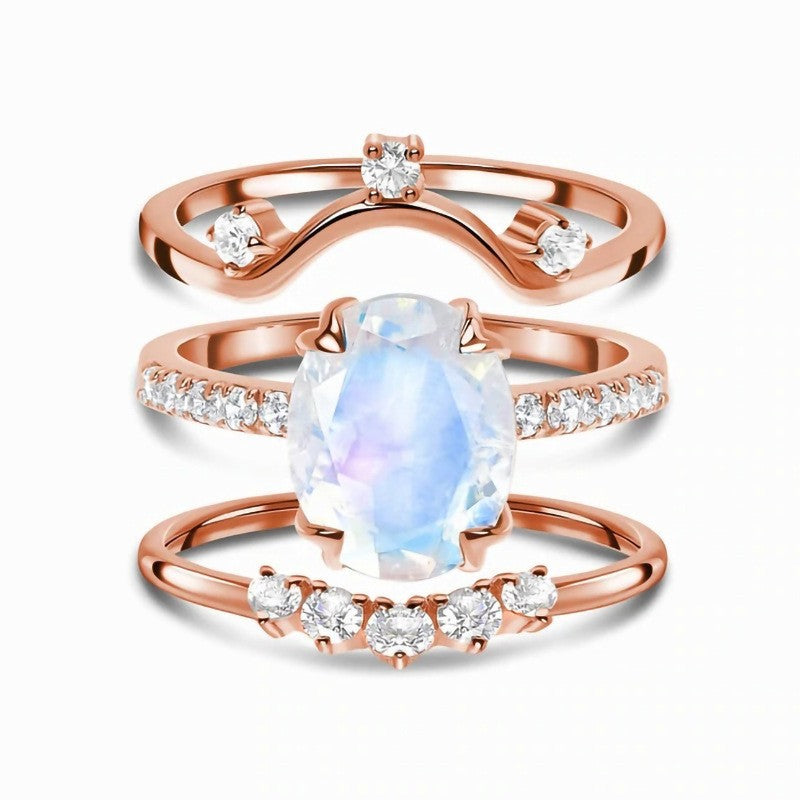 Ophelia Moonstone Ring Set