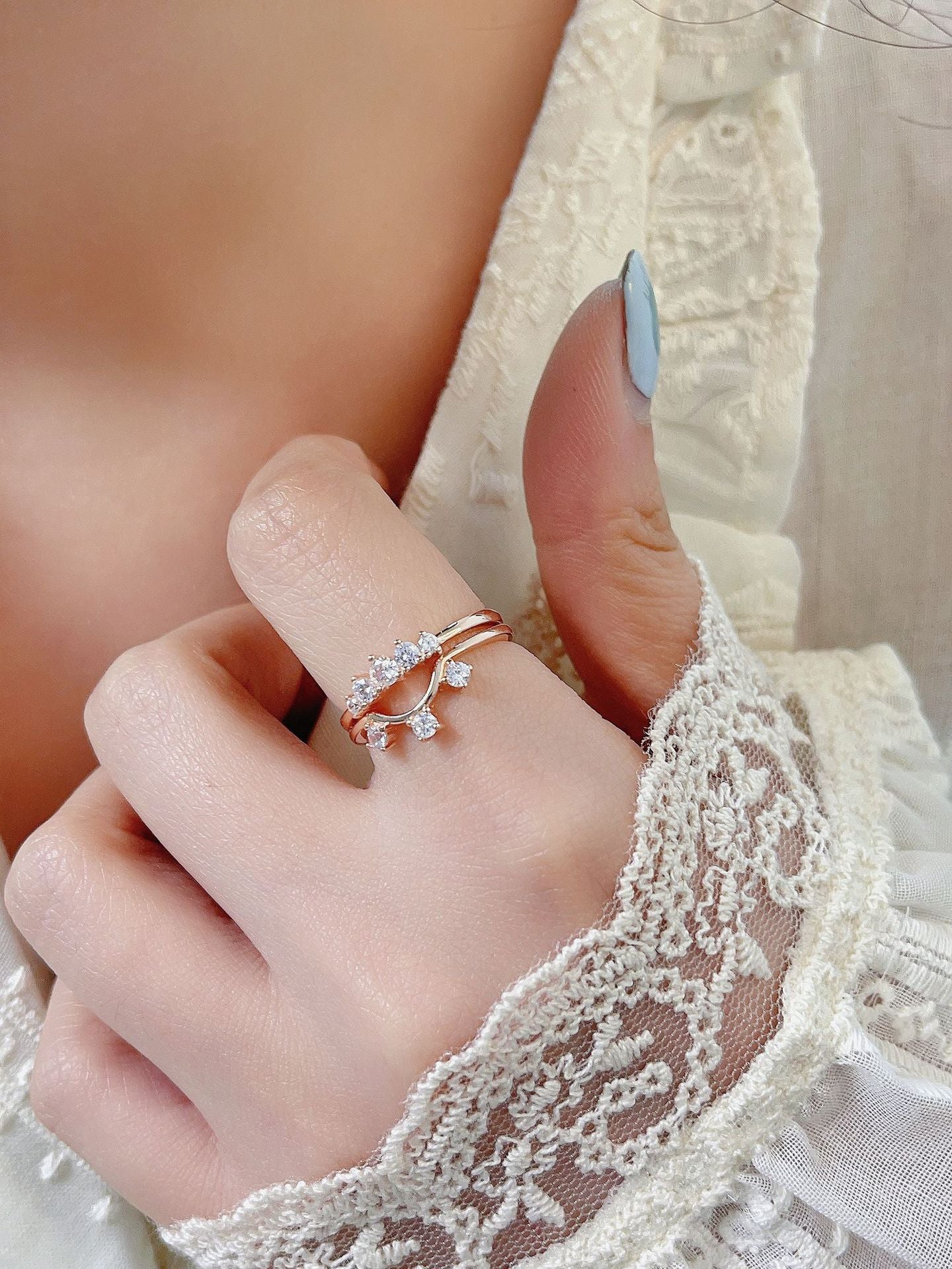 Ophelia Moonstone Ring Set