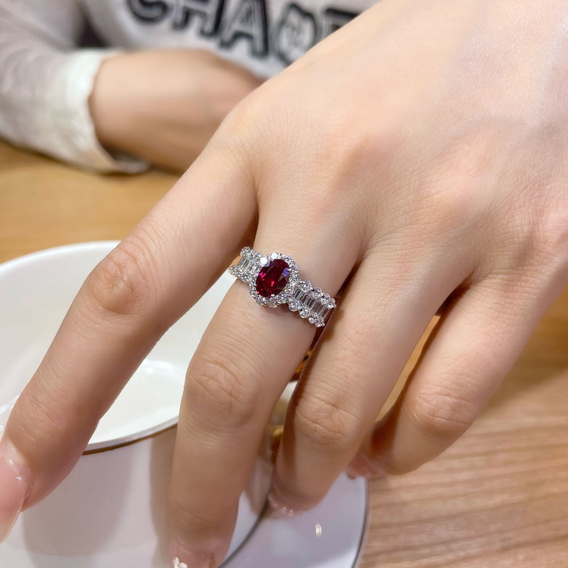 Oval Ruby Brilliance Ring
