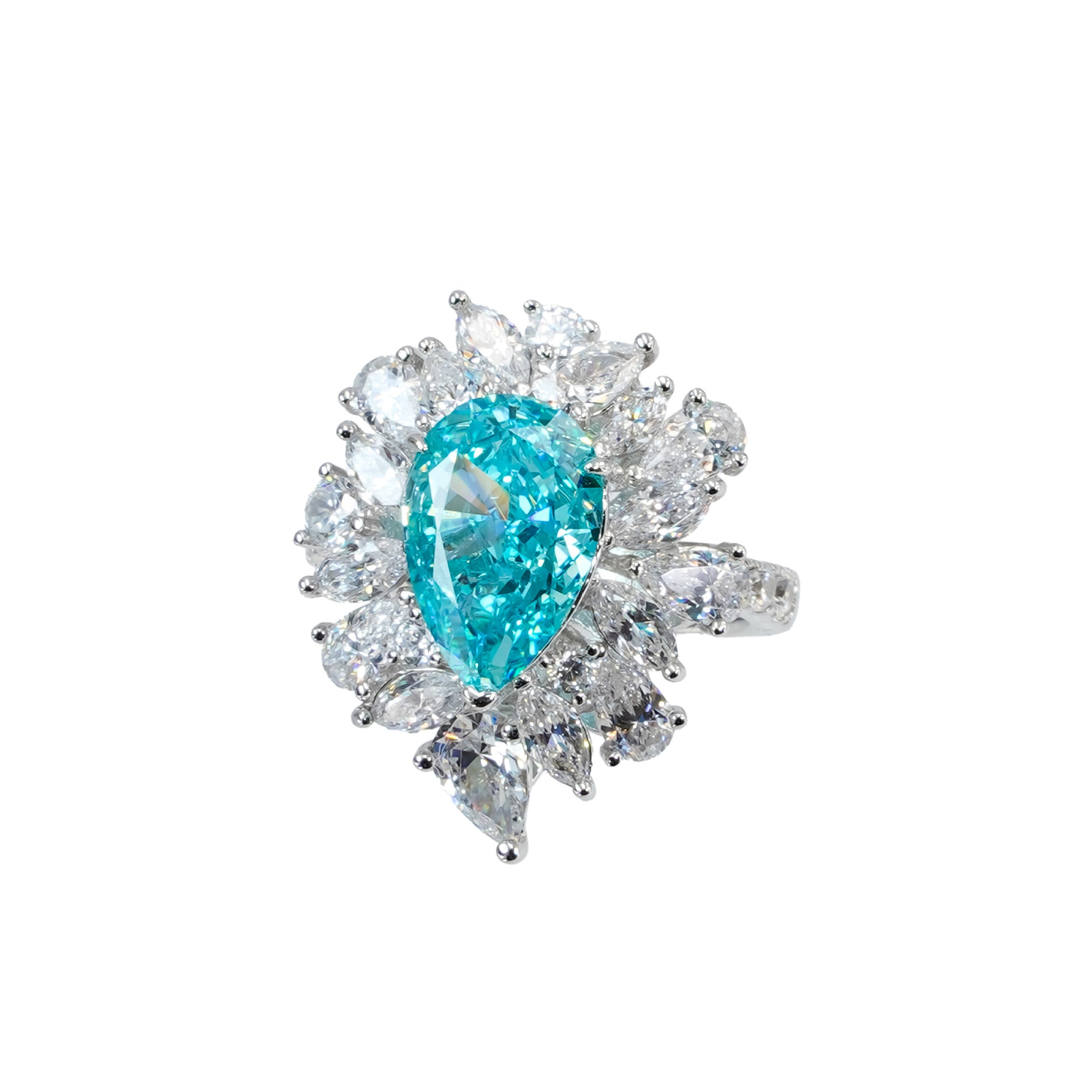Celeste Halo Pear Cut Tourmaline Ring