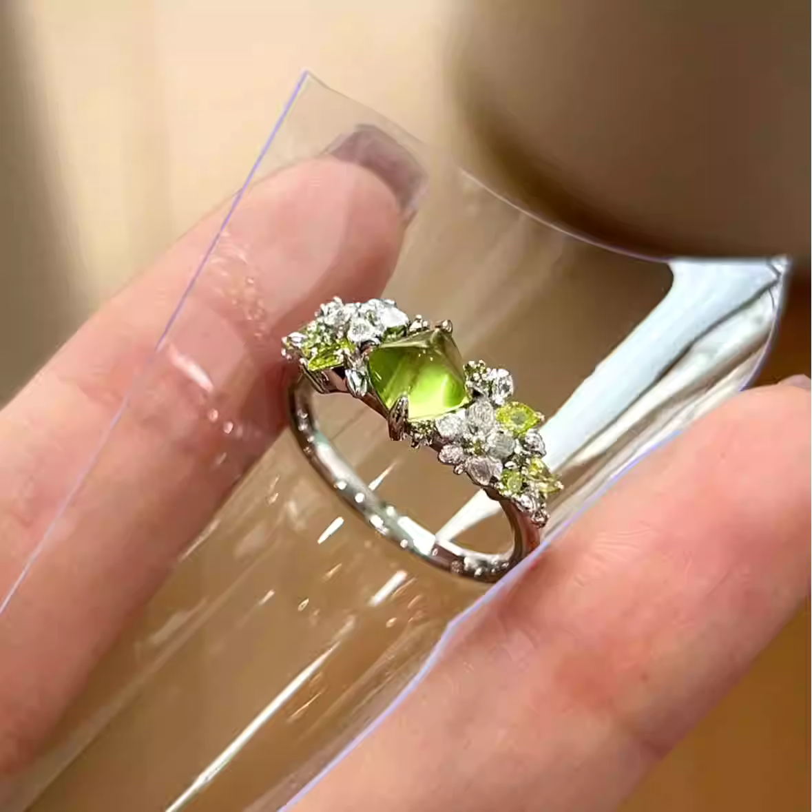 Verdant Bloom Peridot Ring