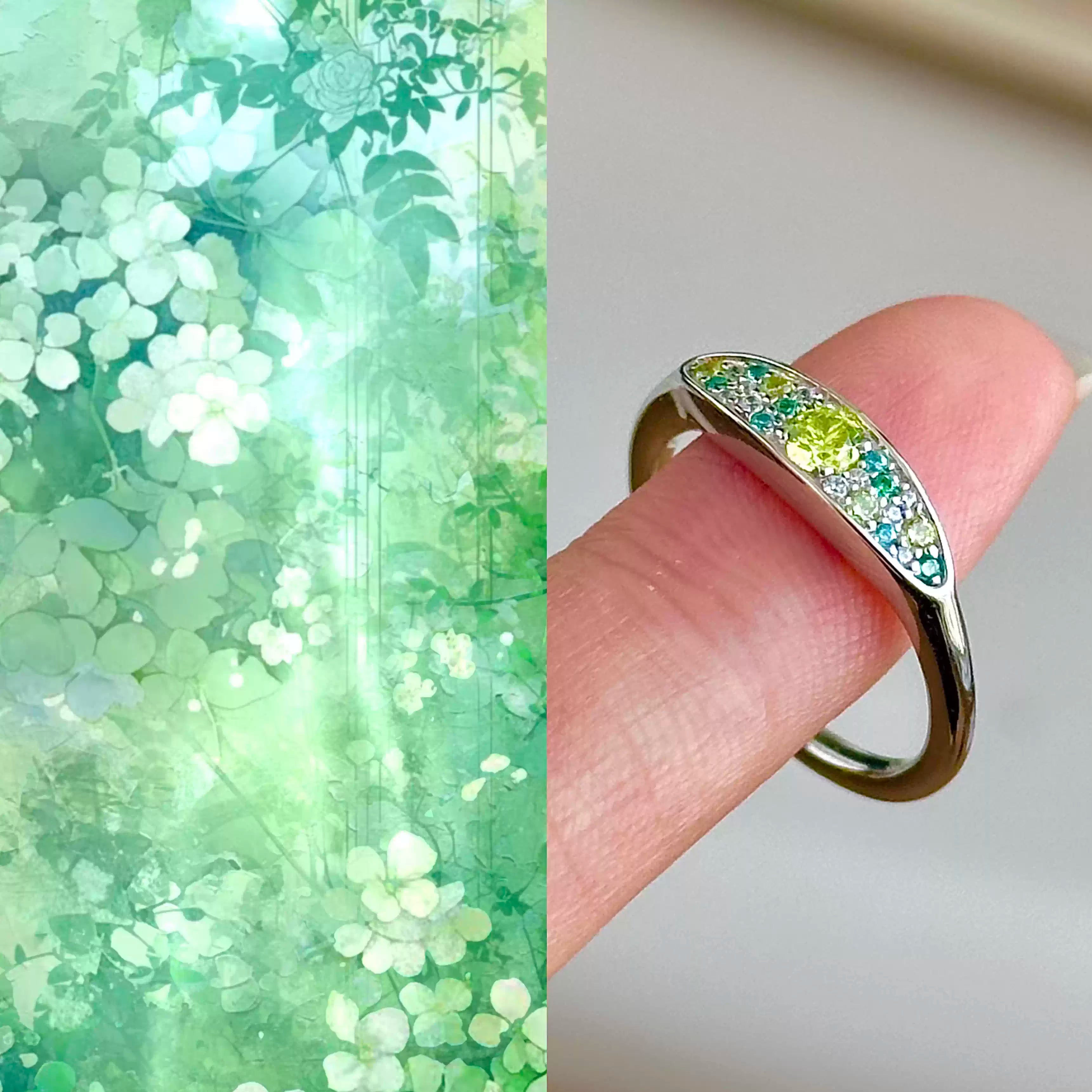 Mint Green Diamond Ring