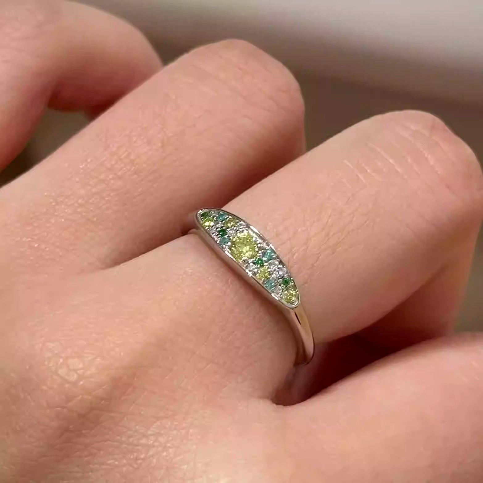 Mint Green Diamond Ring