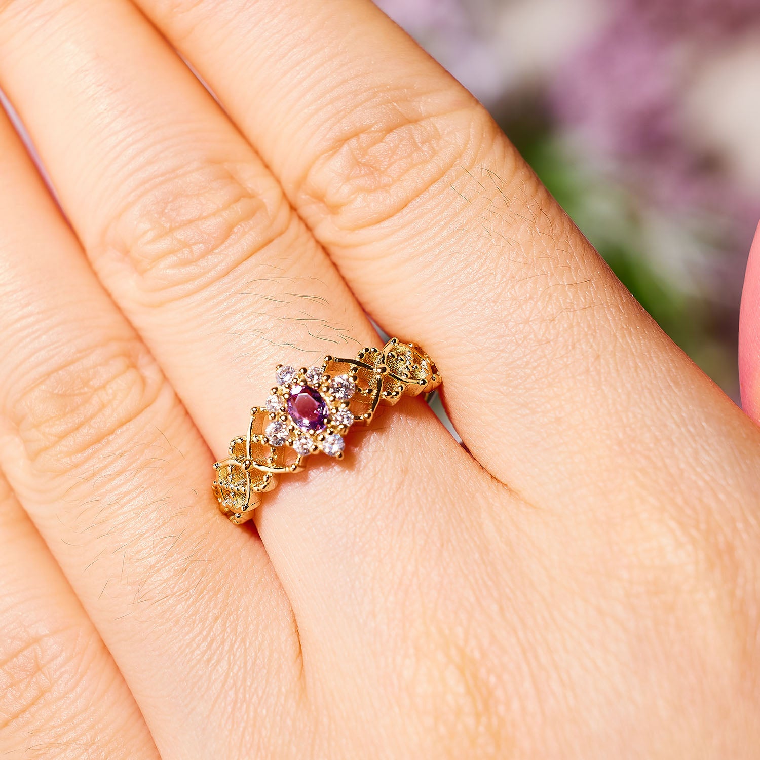 Radiant Dawn Amethyst Ring